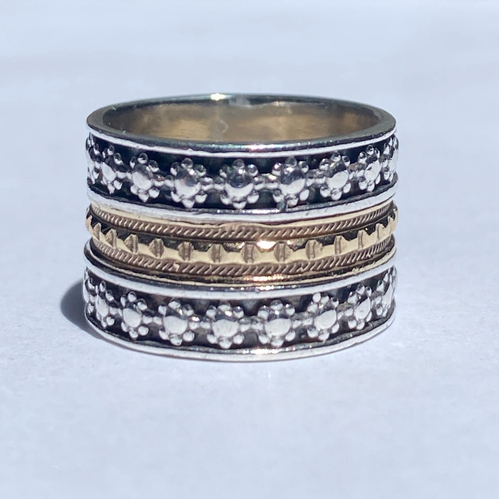 925/14KT FASHION BAND RING - Picture 7 of 10